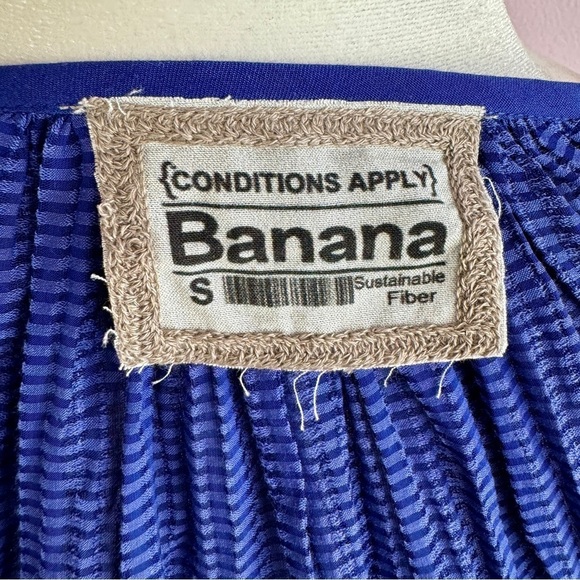 Anthropologie Conditions Apply dress blue tassels long sleeve size S - Picture 7 of 9